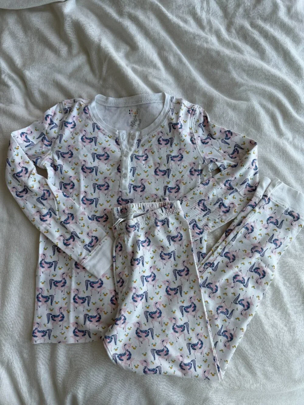 Girls Roller Rabbit Long Sleeve Unicorn Print Pajama Set